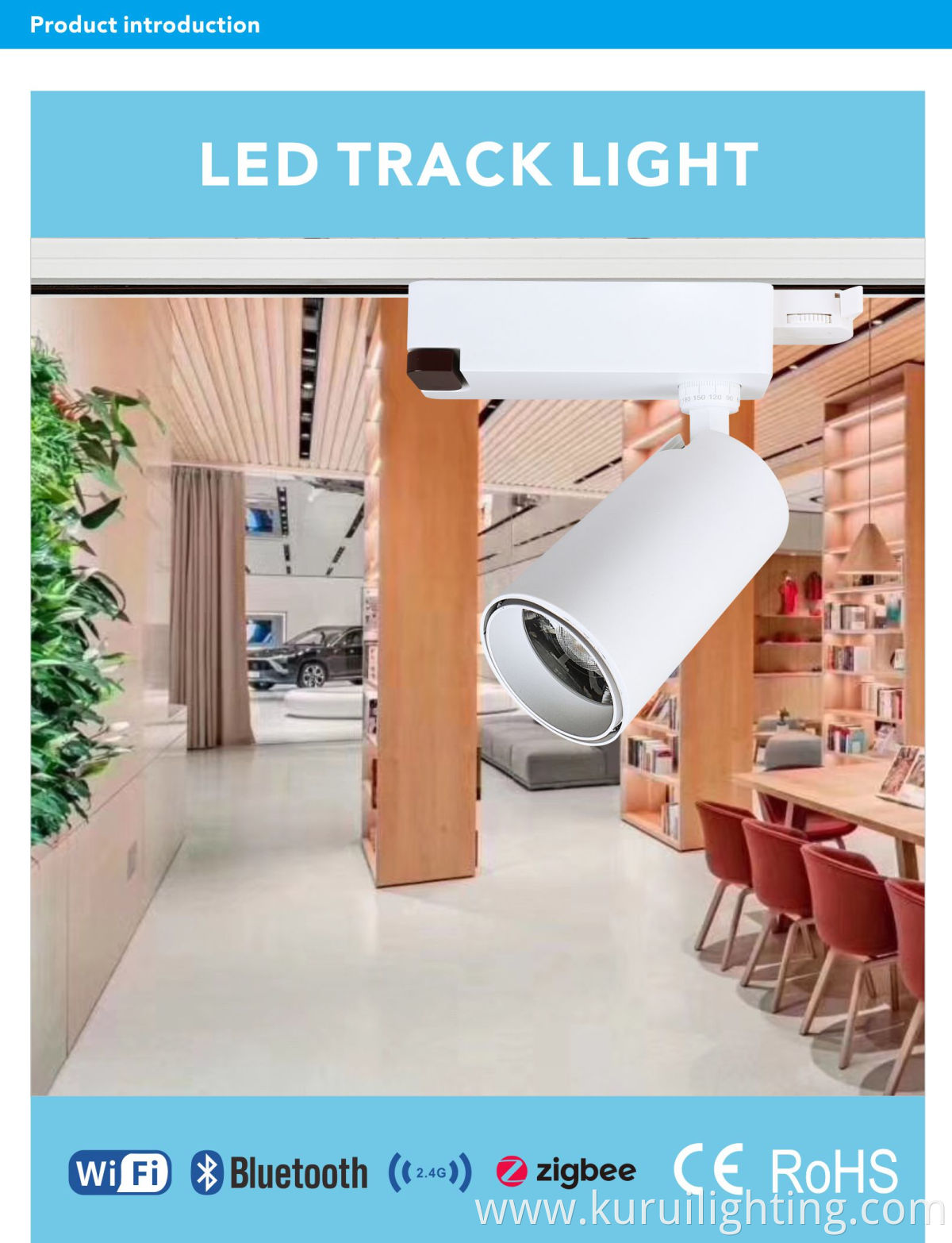 40W Modern Commercial Focus 2 Wires 3 Wires Adjustable Non-isolated Constant Current COB LED Track light